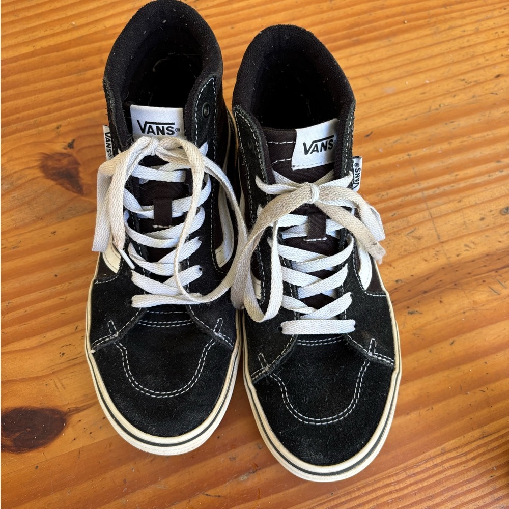 Vans Black and White High-Top Shoes